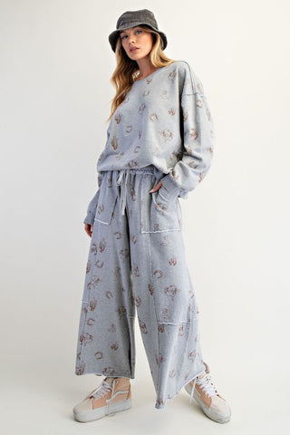 Pant, Curvy Western Print Lounge