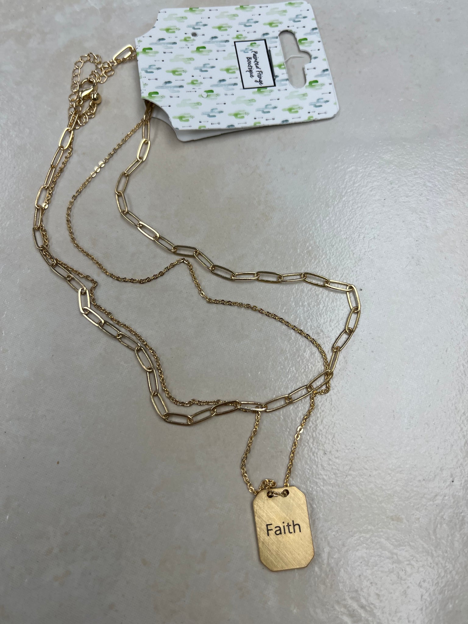 Matte Gold "Faith" Necklace