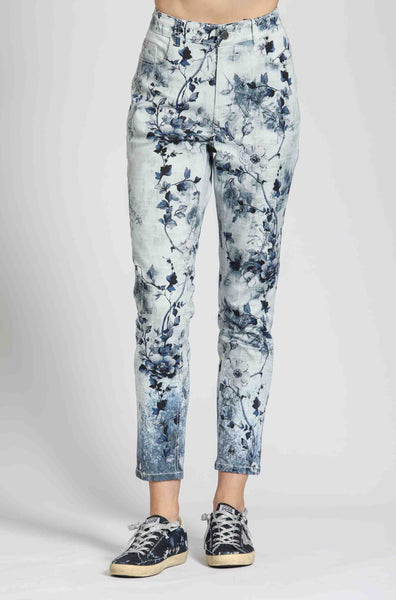 Pant, Blue Floral Print