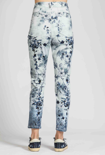 Pant, Blue Floral Print