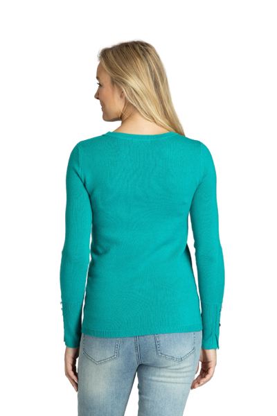 Sweater, Turquoise Crew