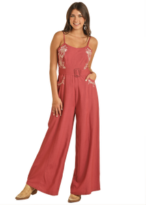 Jumpsuit, Embroidered Rose