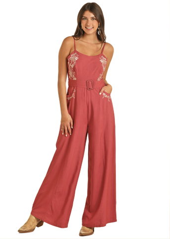 Jumpsuit, Embroidered Rose