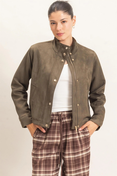 Jacket, Faux Suede