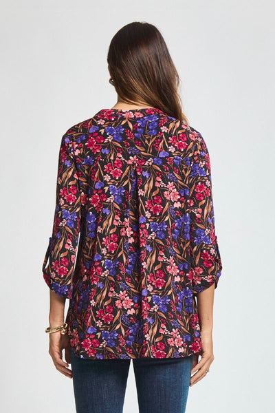 Top, Collarless Black