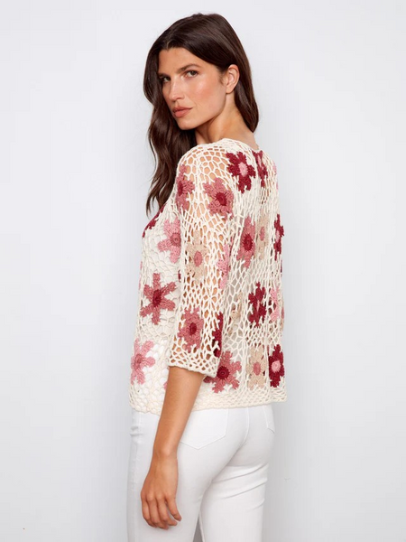 Sweater, Crochet Carnation