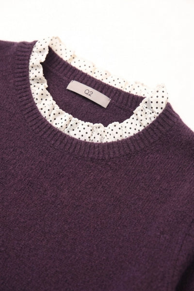 Sweater, Purple Polka Dot