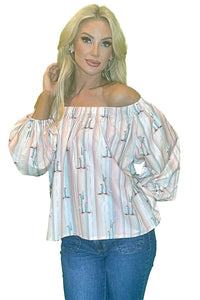 Top, Off-Shoulder Beige