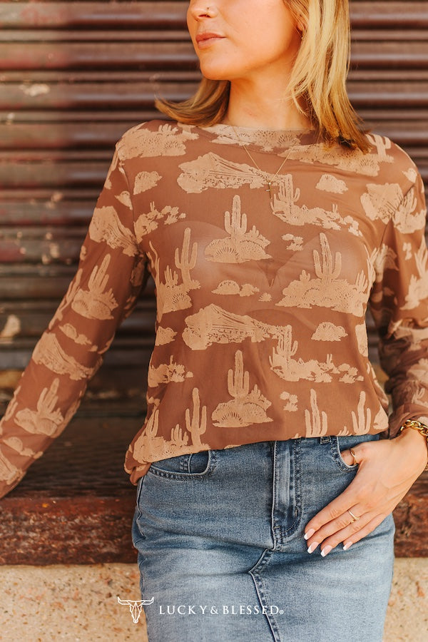 Top, Brown/Mocha  Mesh