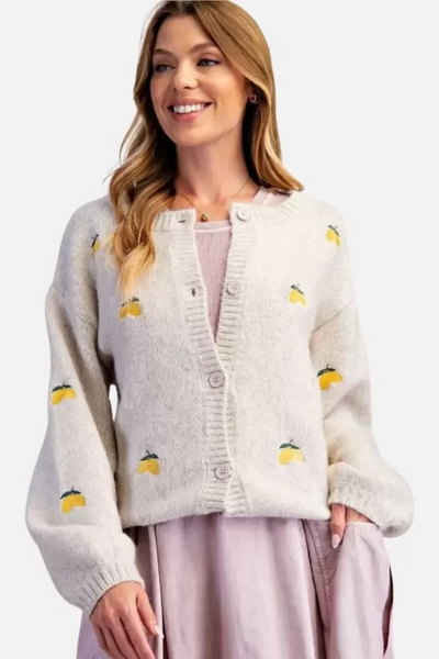 Cardigan, Lemon Embroider