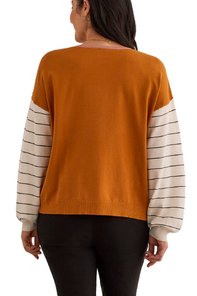 Sweater, Color Block Marigold
