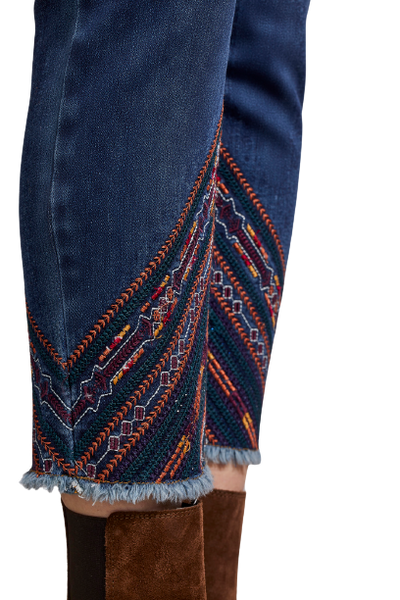 Pant, Audrey Diagonal Embroidery