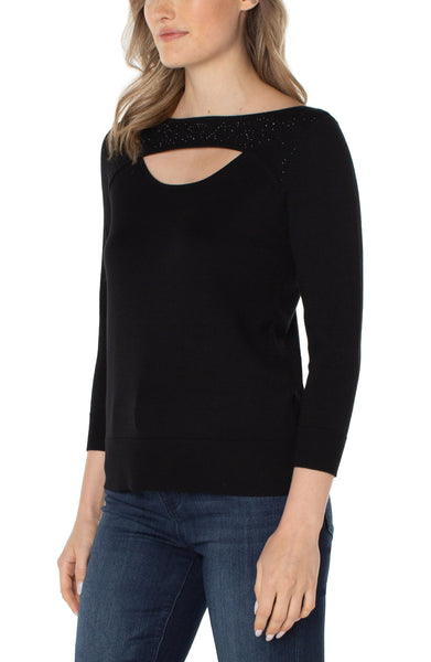 Sweater, Black Sparkle Cutout