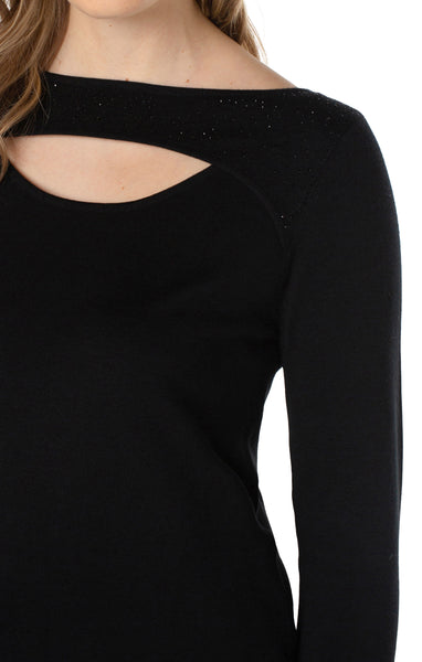 Sweater, Black Sparkle Cutout