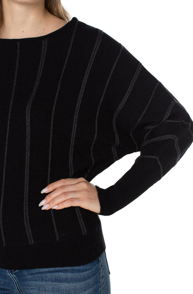 Sweater, Black Charcoal Stripe