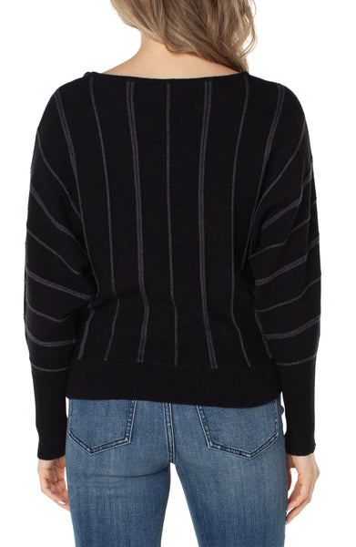 Sweater, Black Charcoal Stripe