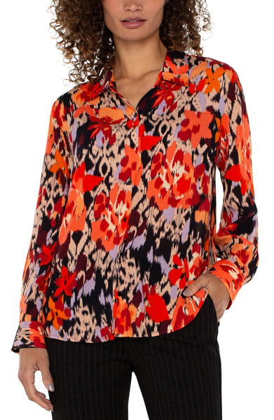 Top, Burnt Orange Floral