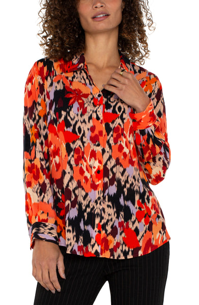 Top, Burnt Orange Floral