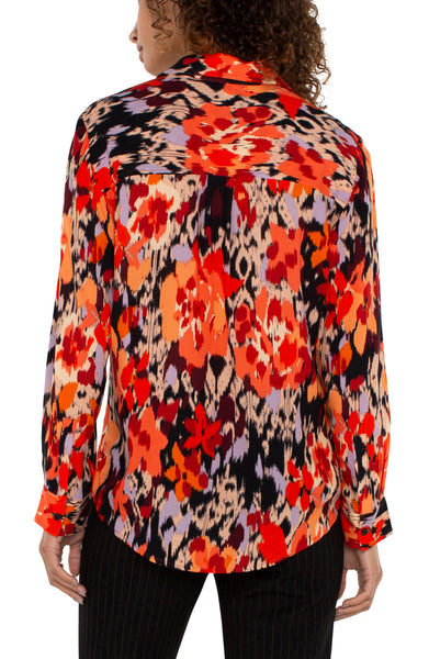 Top, Burnt Orange Floral