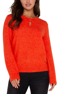 Sweater, Cut Out Bow Neck