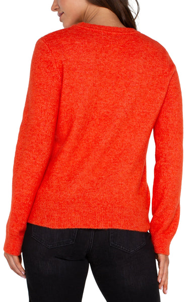 Sweater, Cut Out Bow Neck