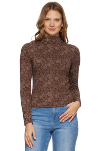 Top, Aldine LS Knit Brown