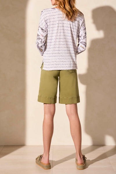 Top, 3/4 Slv Combo Print