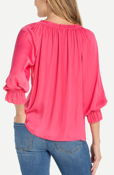 Top, Split Neck Peasant