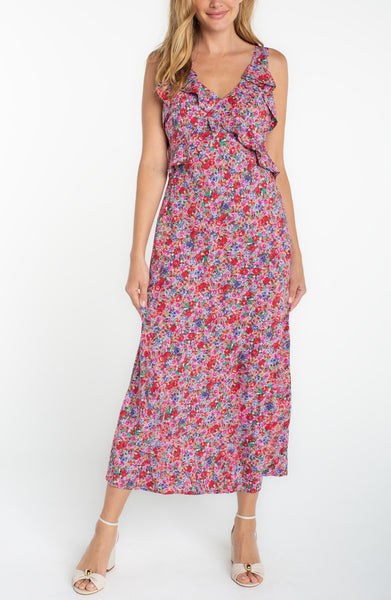 Dress, Slvless Ruffle Pk Multi