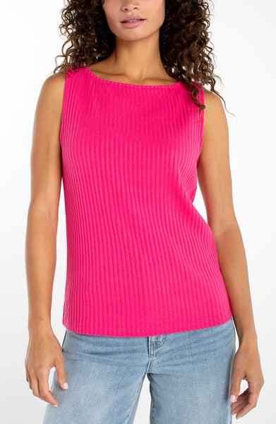 Top, Slvlss Boat Neck DIva Pink