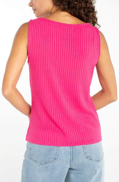 Top, Slvlss Boat Neck DIva Pink