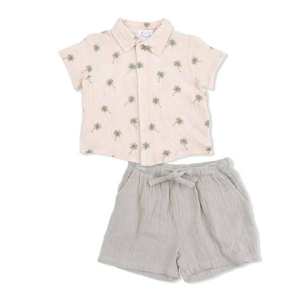 Kid, Button Up/Short Set
