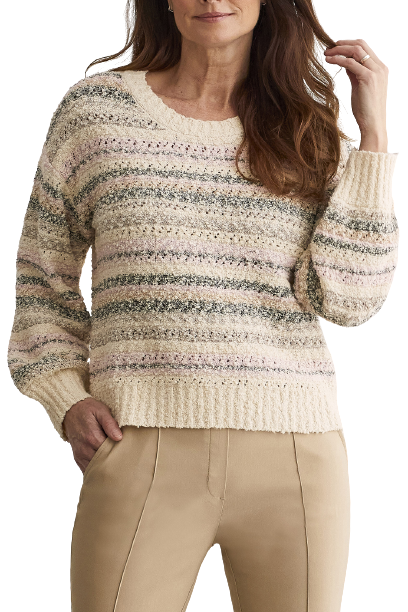 RosePink Stripe Sweater