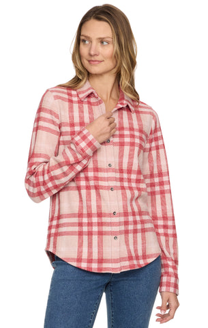Top, Minot LS Knit Raspberry