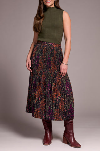 Skirt, Plisse Plumwine