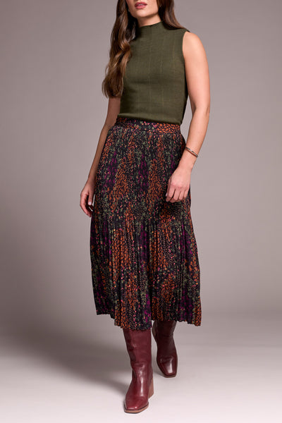 Skirt, Plisse Plumwine