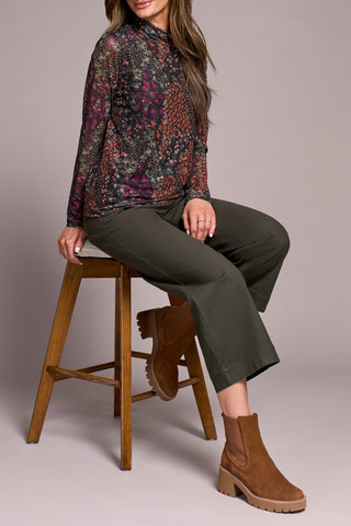 Top, Turtleneck Lined Plumwine