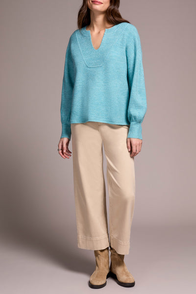 Sweater, Notch Neckline
