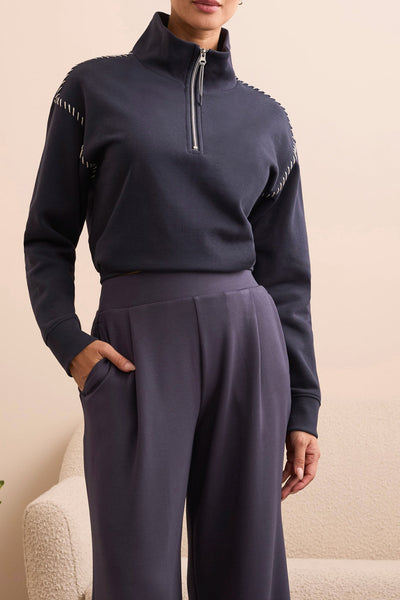 Sweatshirt, Funnel Neck W/Stitching