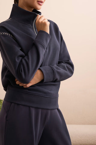 Sweatshirt, Funnel Neck W/Stitching