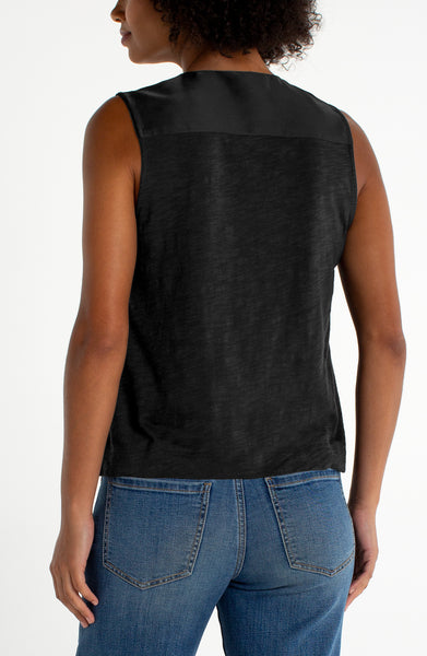 Top, Slvlss Black VNeck