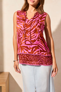 Top. Slvess Combo Print