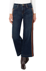 Pant, Stride Wide Leg Velvet Stripe