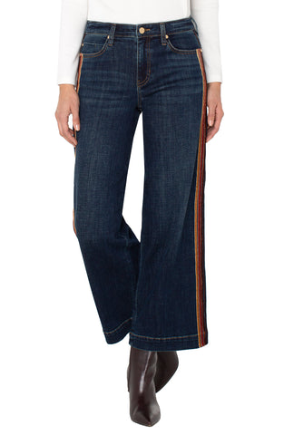 Pant, Stride Wide Leg Velvet Stripe