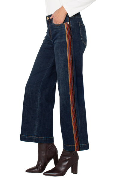 Pant, Stride Wide Leg Velvet Stripe