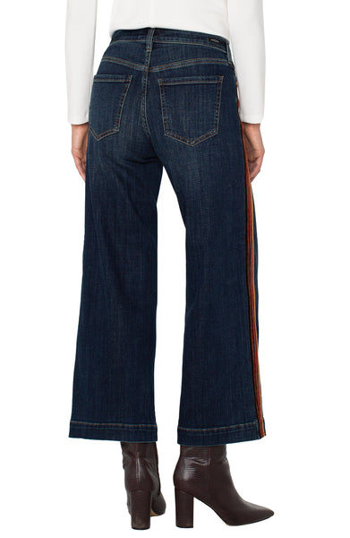 Pant, Stride Wide Leg Velvet Stripe