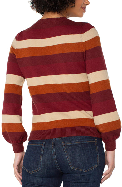 Sweater, LS Crew Burg Stripe