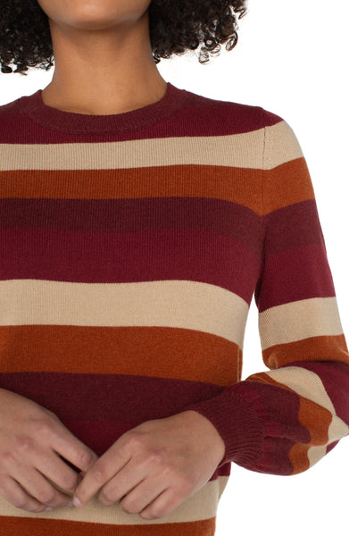 Sweater, LS Crew Burg Stripe