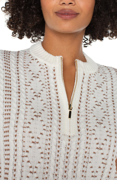 Top, Cap Slv Zip Vest