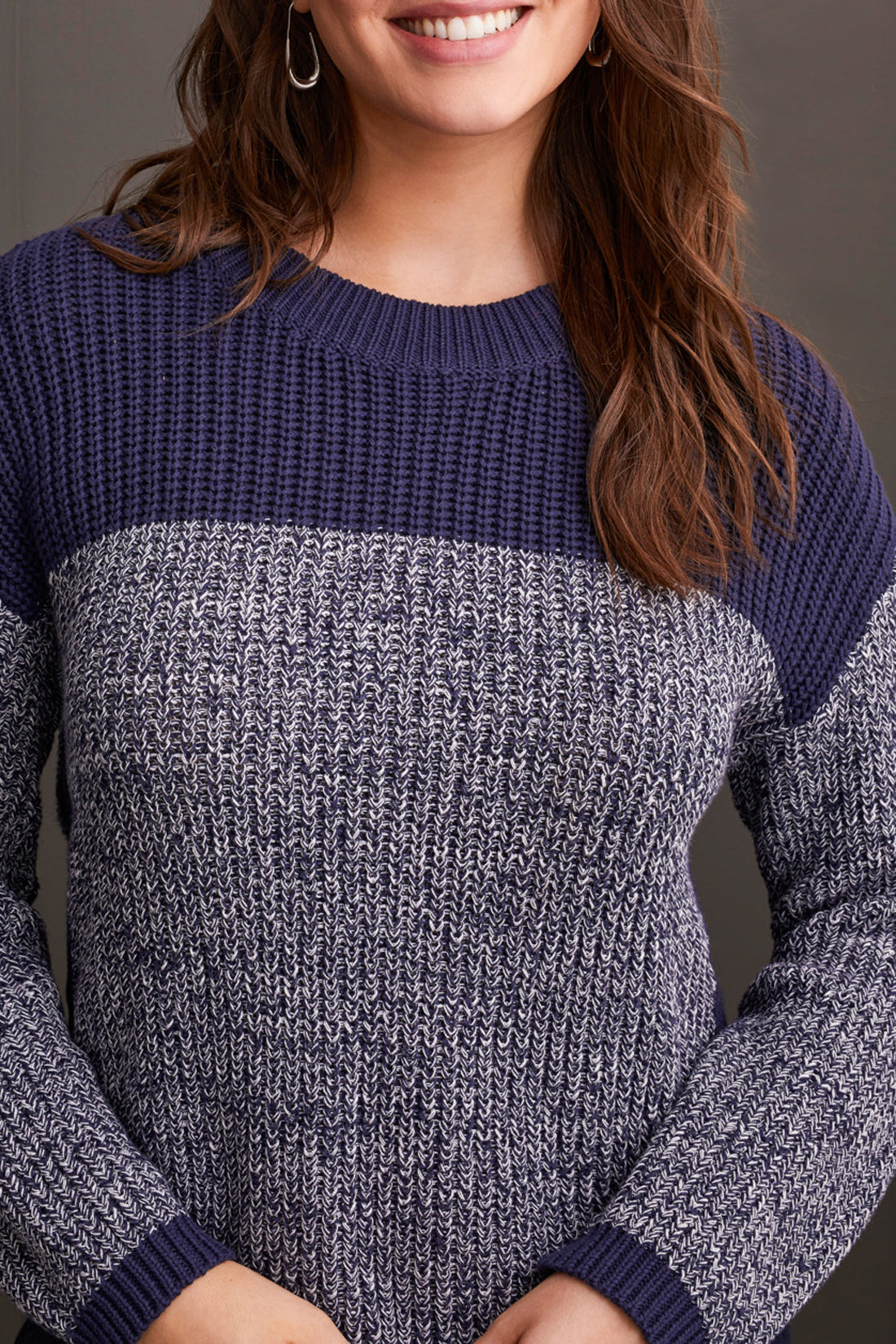 Sweater, Solid/Variegated Colorblock